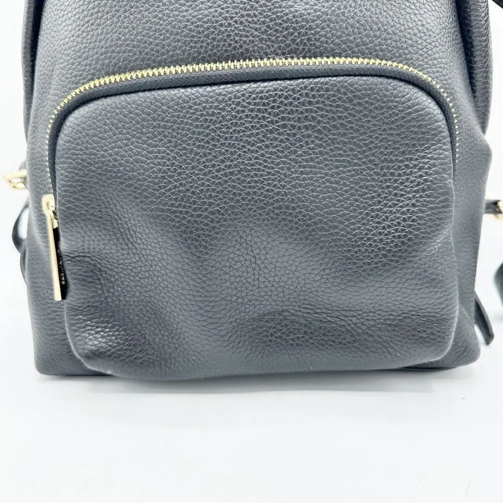Michael‎ Kors Erin Medium Leather Backpack Black Pebbled Leather